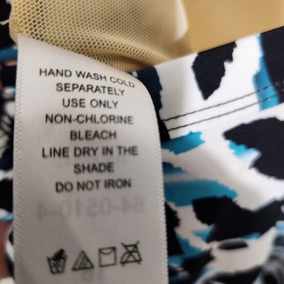 Swimsuits For All Tankini Swimsuit Womens 16 Blue Black White Tiered Layered Top - Picture 8 of 13